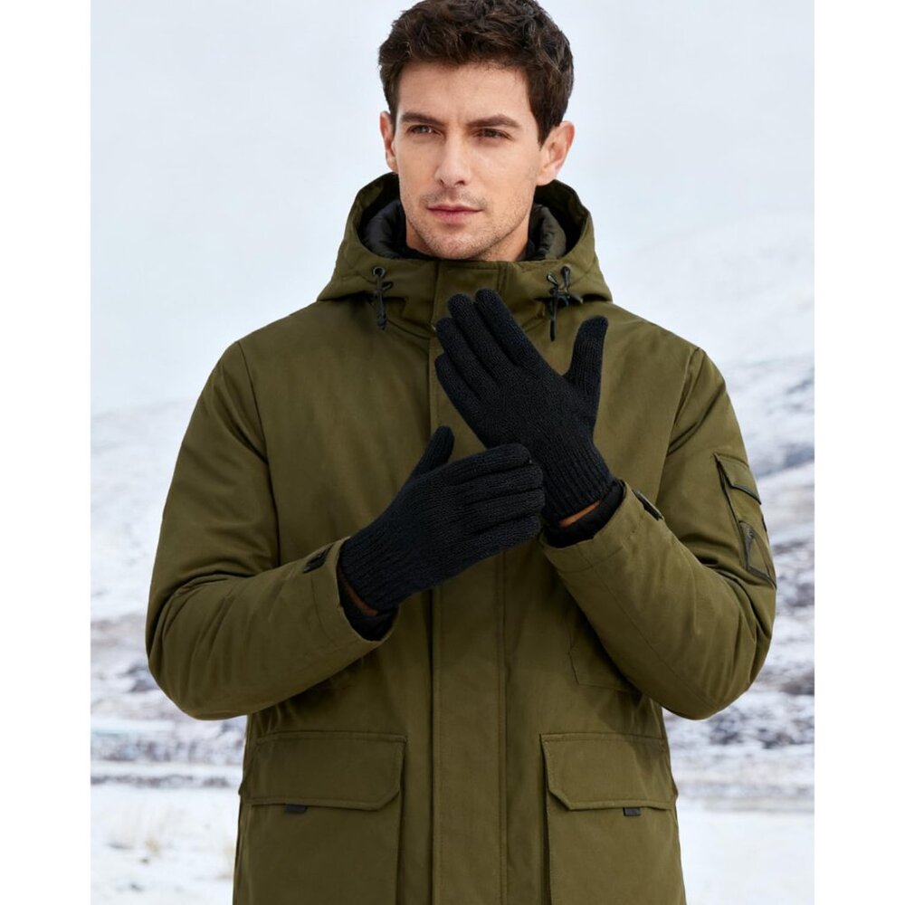 3 Pairs Winter Magic Gloves For Adult Men Women Warm Stretchy Knit Black Gloves View 5